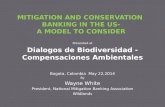Presented at Dialogos de Biodiversidad - Compensaciones Ambientales Bogota, Colombia May 22,2014 By Wayne White President, National Mitigation Banking.