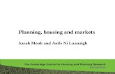 Planning, housing and markets Sarah Monk and Aoife Ni Luanaigh.