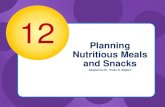 Planning Nutritious Meals and Snacks Adapted by Dr. Vivian G. Baglien 12.
