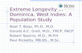 Extreme Longevity in Dominica, West Indies: A Population Study Noel T. Boaz, Ph.D., M.D. Gerald A.C. Grell, M.D., FRCP, FACP Robert Nasiiro, M.D., M.P.H.