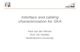 Interface and cabling characterization for SKA Paul van der Merwe Prof. HC Reader Stellenbosch University.