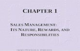 Chapter 01 SALES MANAGEMENT  ITS NATURE, REWARDS, AND RESPONSIBILITIES