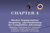 CHAPTER 4 Market Segmentation, Targeting, and Positioning for Competitive Advantage Objective: explaining how companies segment, target and position for.