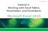 Microsoft Excel 2010 ® ® Tutorial 5: Working with Excel Tables, PivotTables, and PivotCharts.