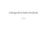 Categorical Data Analysis CDA. Outline Contingency Table Graphical display of Categorical Data Bar Chart, Pie Chart, Mosaic Plot Measures of Association.