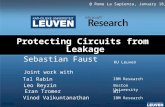 Protecting Circuits from Leakage Sebastian Faust @ Rome La Sapienza, January 18, 2009 Joint work with KU Leuven Tal Rabin Leo Reyzin Eran Tromer Vinod.