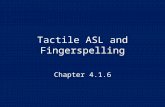 Tactile ASL and Fingerspelling Chapter 4.1.6. Overview Research on how DB people use Sign Language has barely begun. Some DB people grew up deaf using.