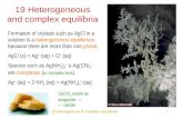 19 Heterogeneous & complex equilibria 1 19 Heterogeneous and complex equilibria CaCO 3 exists as aragonite calcite Formation of crystals such as AgCl in.
