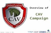 Overview ofOverview of CAV Campaign 1 Updated: October 15, 2012.
