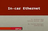 In-car Ethernet TA: Nicholas Heng Tutorial Section: D204 By: Crystel Dumalagan Xiaotian Wang Xiaotian Wang.