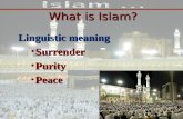 Linguistic meaning Linguistic meaning SurrenderSurrender PurityPurity PeacePeace What is Islam?
