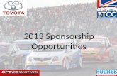2013 Sponsorship Opportunities. What is BTCC NGTC Specification The Team The Driver Media Coverage Opportunity Hospitality Contents.