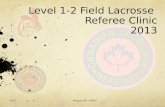 Level 1-2 Field Lacrosse Referee Clinic 2013 2013 Module #1 – NOCP.