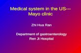 Medical system in the US--- Mayo clinic Zhi Hua Ran Department of gastroenterology Ren Ji Hospital.