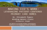 MAKING CCOS WORK: LEVERAGING PATIENT-CENTERED PRIMARY CARE HOMES Dr. Elizabeth Powers Winding Waters Clinic Enterprise, Oregon Our Mission is to Provide.