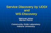 Service Discovery by UDDI and WS-Discovery Mehmet Aktas Marlon Pierce Community Grids Laboratory Indiana University.