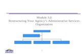 1 Module 3.0 Restructuring Your Agencys Administrative Services Organization.