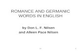 171 ROMANCE AND GERMANIC WORDS IN ENGLISH by Don L. F. Nilsen and Alleen Pace Nilsen.