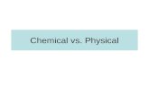 Chemical vs. Physical. Chemical Change involves breaking and/or making Bonds.