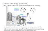 Chapter 19 Energy resources 19.1 Electricity is a convenient form of energy Fig 19.1 basic anatomy of an electric generator. Electricity is generated in.