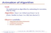 LeongHW, SoC, NUS (UIT2201: Algorithms) Page 1 © Leong Hon Wai, 2003-2008 Animation of Algorithm Goal: To understand an algorithm by animating its execution,