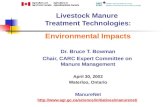 Environmental Impacts Dr. Bruce T. Bowman Chair, CARC Expert Committee on Manure Management April 30, 2002 Waterloo, Ontario ManureNet
