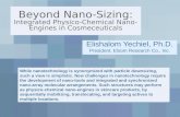 Beyond Nano-Sizing: Integrated Physico-Chemical Nano-Engines in Cosmeceuticals Elishalom Yechiel, Ph.D. President, Elsom Research Co., Inc. While nanotechnology.