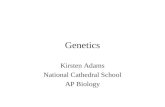 Genetics Kirsten Adams National Cathedral School AP Biology.