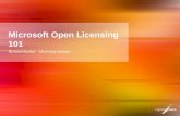 Microsoft Open Licensing 101 Richard Runko – Licensing Advisor.