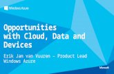 Erik Jan van Vuuren – Product Lead Windows Azure Opportunities with Cloud, Data and Devices.