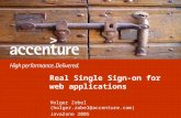 Real Single Sign-on for web applications Holger Zobel (holger.zobel@accenture.com) JavaZone 2005.