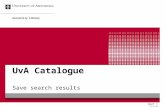 UvA Catalogue Save search results University Library next = click.