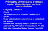 1 Philosophy of the Natural Sciences Kuipers + Atkinson, Nieuwpoort, van Delden  Obligatory Litterature General Theo Kuipers,