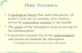 Copyright © Houghton Mifflin Company. All rights reserved. Essentials of Geology, 1b–1 Plate Tectonics A geological theory that states that pieces of Earth’s.