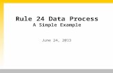 Rule 24 Data Process A Simple Example June 24, 2013.