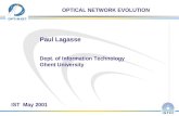 Paul Lagasse Dept. of Information Technology Ghent University OPTICAL NETWORK EVOLUTION IST May 2001.