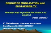 RESOURCE MOBILISATION and SUSTAINABILITY The best way to predict the future is to create it -Peter Drucker K. Shivakumar, Chartered Accountant Gandhigram.