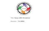2010 UBO/UBU Conference Title: Navy UBO Breakout Session: T-2-0850.