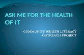 COMMUNITY HEALTH LITERACY OUTREACH PROJECT. Introductions Nancy Wheeler, Coordinator, ICAA Crossroads Literacy Margarete Cook, WI Literacy Regional Consultant.