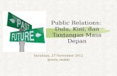 Public Relations: Dulu, Kini, dan Tantangan Masa Depan Surabaya, 27 November 2012 @vera_makki.