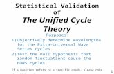 Statistical Validation of The Unified Cycle Theory Purposes: 1)Objectively determine wavelengths for the Extra-Universal Wave Series cycles. 2)Test the.