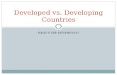 WHAT’S THE DIFFERENCE? Developed vs. Developing Countries.