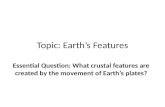 Topic: Earth’s Features Essential Question: What crustal features are created by the movement of Earth’s plates?