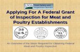 Applying For A Federal Grant of Inspection for Meat and Poultry Establishments An Overview of the Steps Required for Obtaining Federal Meat and Poultry.