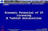 “IP Management @ Universities” Istanbul, May 16 to 18, 2012 Albert Long Hall, BOGAZICI UNIVERSITY Economic Potential of IP Licensing at Turkish Universities.