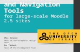 Custom Administration and Navigation Tools for large-scale Moodle 2.5 sites Ofra Haneman Head of Instructional Design Team Roy Yarkoni Head of the Development.