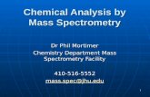 1 Chemical Analysis by Mass Spectrometry Dr Phil Mortimer Chemistry Department Mass Spectrometry Facility 410-516-5552 mass.spec@jhu.edu ass.spec@jhu.eduass.spec@jhu.edu.