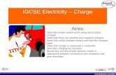 © Boardworks Ltd 2003 IGCSE Electricity – Charge Aims: Describe simple experiments using electrostatic charges State that there are positive and negative.