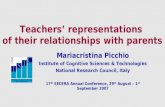 Teachers’ representations of their relationships with parents Mariacristina Picchio Institute of Cognitive Sciences & Technologies National Research Council,