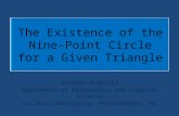 The Existence of the Nine-Point Circle for a Given Triangle Stephen Andrilli Department of Mathematics and Computer Science La Salle University, Philadelphia,